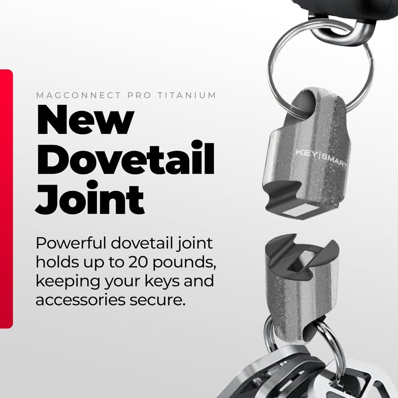 key smart KeySmart MagConnect Pro Magnetic Key Holder for Purse, Key Chains for Car Keys - Detachable Key Ring Quick Release Keychain - Image 2